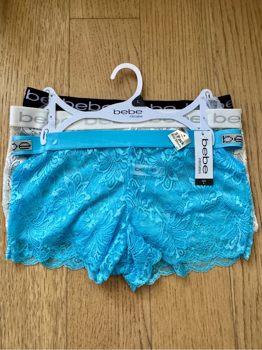 3 Bebe Lace Underwear Size L